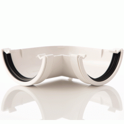 White Half Round Gutter 90º Angle (RA1W)