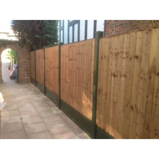 PVCu Plastic Brown In-line Garden Fence Post
