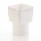 Square to round Down Pipe Converter White - Aquaflow