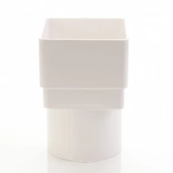 Square to round Down Pipe Converter White - Aquaflow