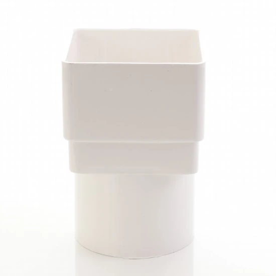 Square to round Down Pipe Converter White - Aquaflow