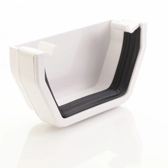 White Square Gutter External Stop End 