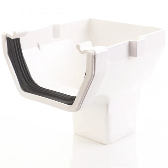 White Square Gutter Stop End Outlet White Square Gutter Stop End Outlet