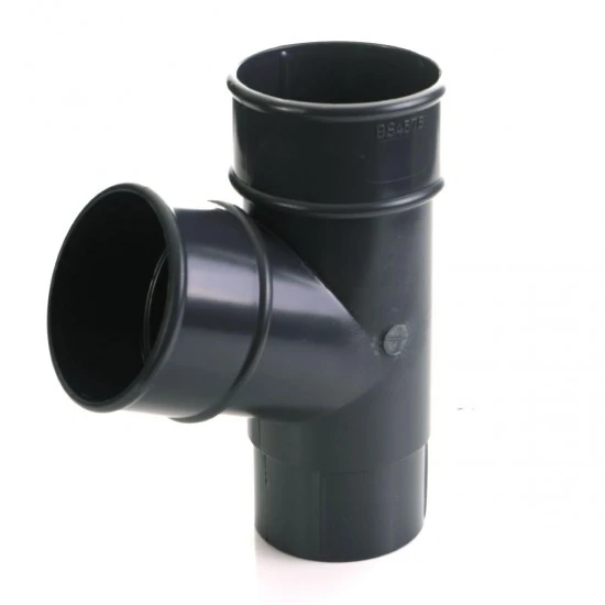 Dark Grey Round Downpipe Branch (AY1AG)