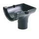 Dark Grey Round Gutter Stop End Outlet 