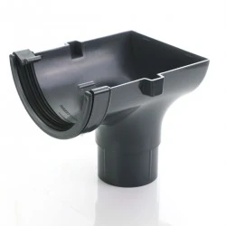 Dark Grey Round Gutter Stop End Outlet 