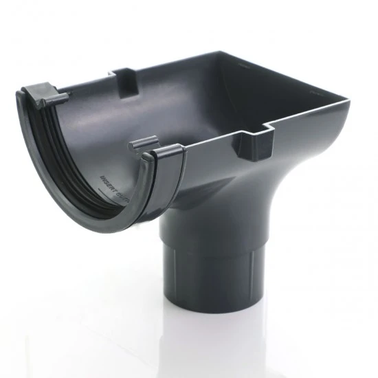 Dark Grey Round Gutter Stop End Outlet 
