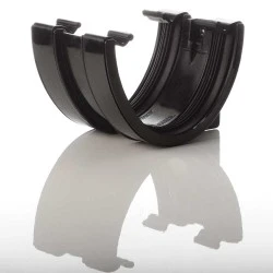 115mm Deep Flow Gutter Union - Black