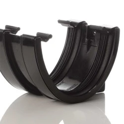 115mm Deep Flow Gutter Union - Black