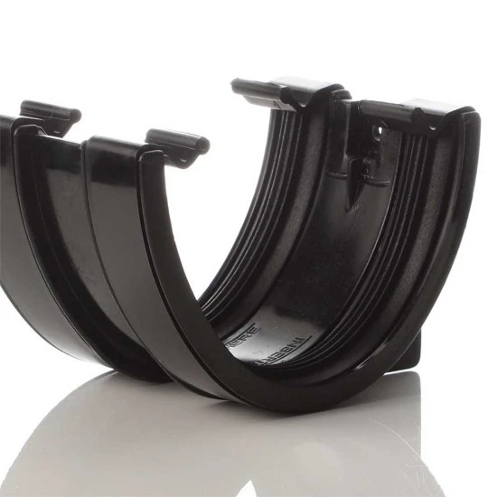 115mm Deep Flow Gutter Union - Black