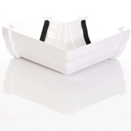White Ogee Gutter 90° Corner