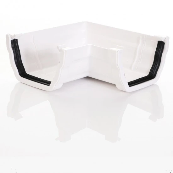 White Ogee Gutter 90° Corner