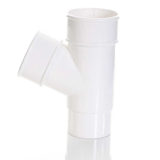 White Round Downpipe Branch (AY1W)