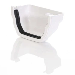 White Ogee Gutter Stop End External