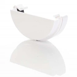 White Round Gutter External Stop End 