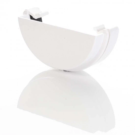 White Round Gutter External Stop End 