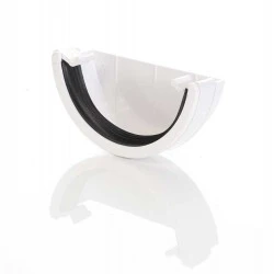 White Round Gutter External Stop End 