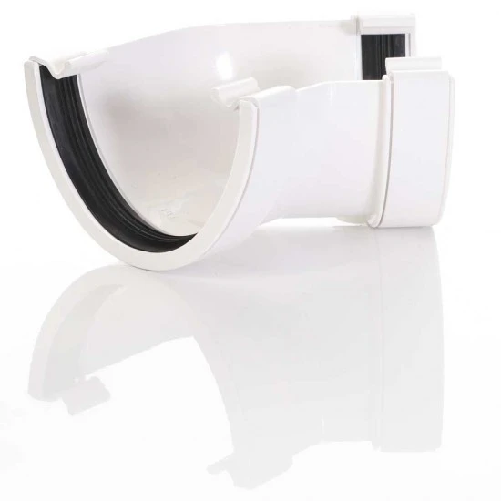 White Half Round Gutter 135º Angle (RA2W)