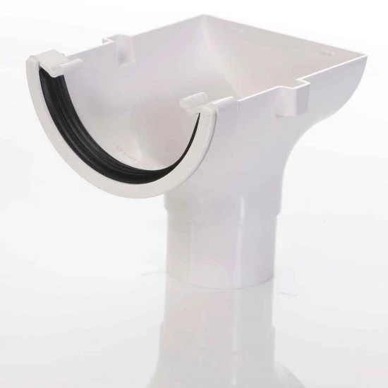 White Round Gutter Stop End Outlet 