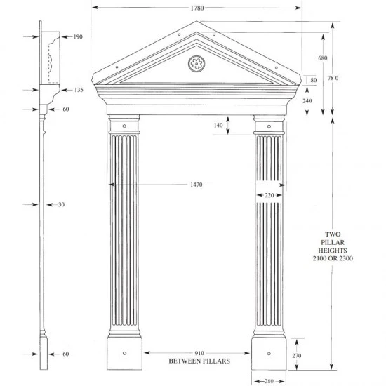 Victorian Top & Pillar Set - GRP Door Surround