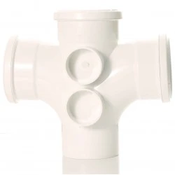 Soil pipe 92.5º Double Branch White