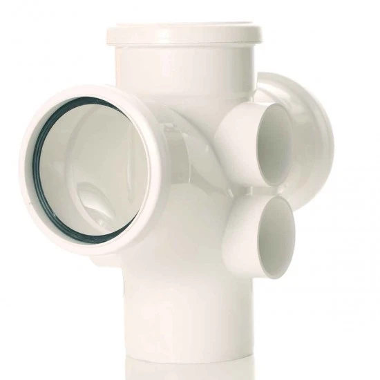 Soil pipe 92.5º Double Branch White