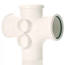 Soil pipe 92.5º Double Branch White
