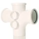 Soil pipe 92.5º Double Branch White