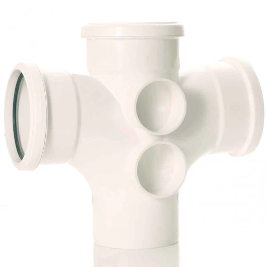 Soil pipe 92.5º Double Branch White