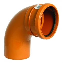Floplast 160mm Drainage Pipe 87.5° Bend Socket Spigot 6D161