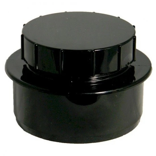 Soil Pipe Screwed Access Cap Black 