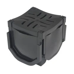 FloDrain Corner Unit Black 110mm x 110mm
