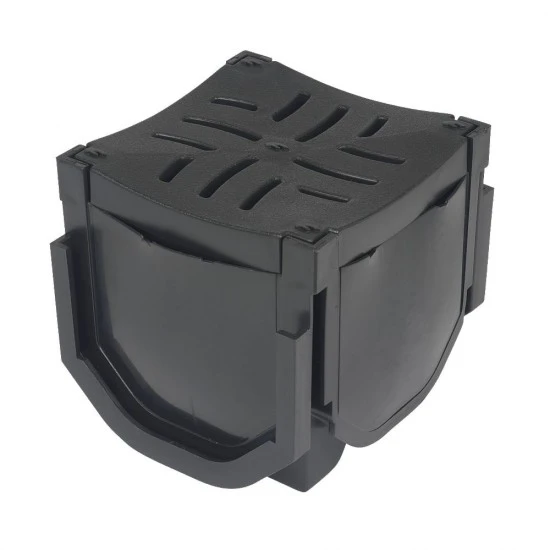 FloDrain Corner Unit Black 110mm x 110mm
