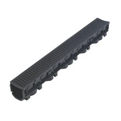 FloDrain Channel Drain & Grate Black 101cm x 115mm