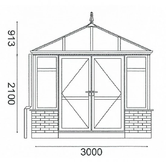 Conservatory 3.0m x 3.5m Edwardian On Dwarf Walls Conservatory 3.0m x 3.5m Edwardian On Dwarf Walls