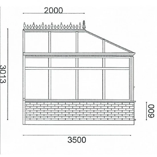 Conservatory 3.0m x 3.5m Edwardian On Dwarf Walls Conservatory 3.0m x 3.5m Edwardian On Dwarf Walls