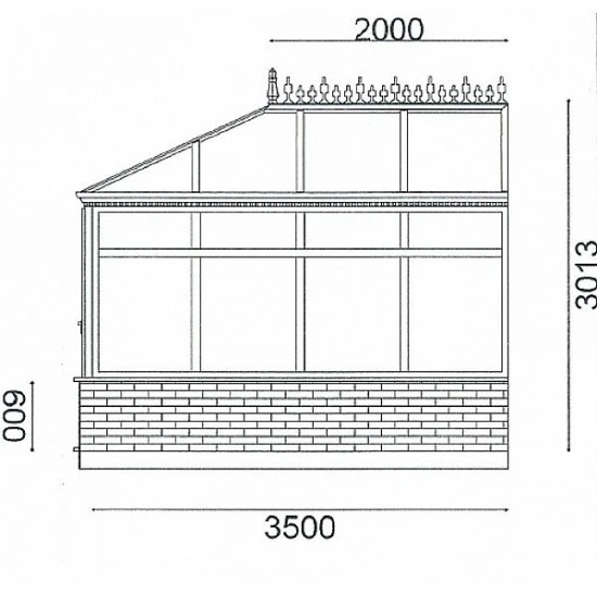Conservatory 3.0m x 3.5m Edwardian On Dwarf Walls Conservatory 3.0m x 3.5m Edwardian On Dwarf Walls