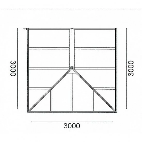 Conservatory 3.0m  x 3.0m Edwardian On Dwarf Walls