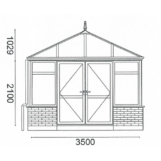 Conservatory 3.5m x 3.5m Edwardian On Dwarf Walls Conservatory 3.5m x 3.5m Edwardian On Dwarf Walls