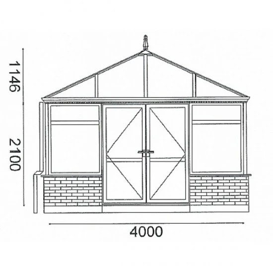 Conservatory 4.0m x 4.5m Edwardian On Dwarf Walls 
