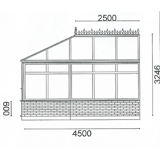 Conservatory 4.0m x 4.5m Edwardian On Dwarf Walls 