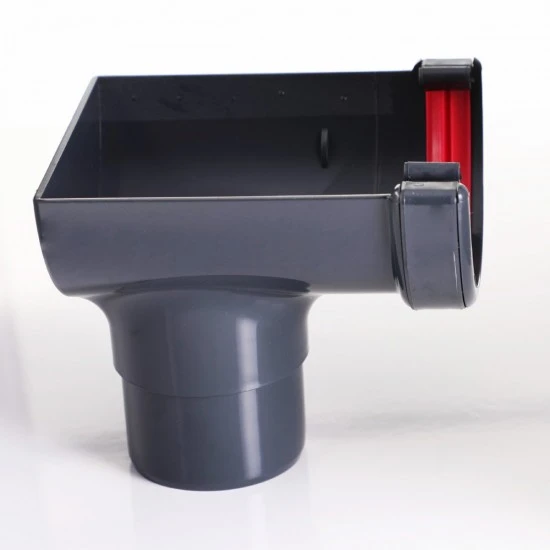 Anthracite 7016 Round Gutter Stop End Running Outlet