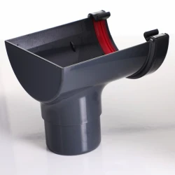 Anthracite 7016 Round Gutter Stop End Running Outlet