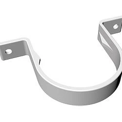 White - Round Pipe Clip (Flush) - uPVC