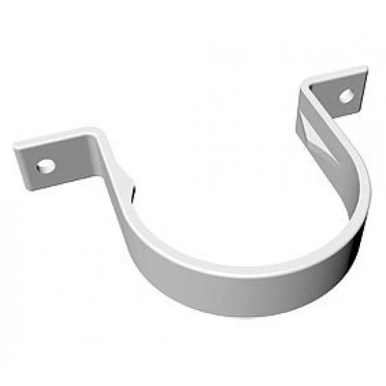 White - Round Pipe Clip (Flush) - uPVC