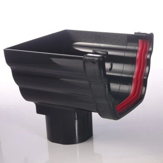 Ogee Guttering Stop End Out Let Black