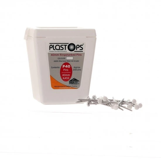 White Plastic Head Pins - 200 Pieces x 40mm