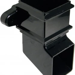  65mm Black Square Classic Downpipe Shoe - With Lugs (RBS4B)