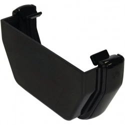 Black Square Gutter External Stop End 