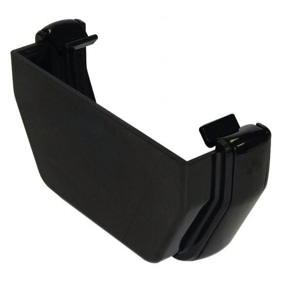 Black Square Gutter External Stop End 